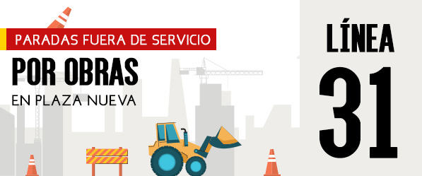 Paradas fuera de servicio por obras en Plaza Nueva