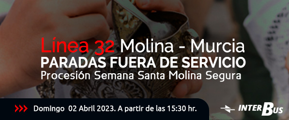 Cortes Línea 32 por procesión  Molina-Murcia