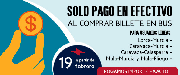 Pago en efectivo al comprar billetes en autobús