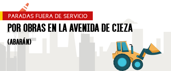 Parada fuera de servicio por obras en la Avenida de Cieza