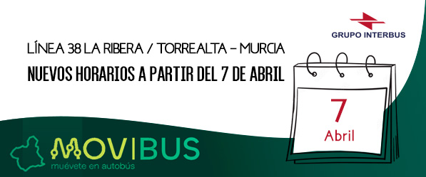 Nuevos horarios en línea 38 a partir del 7 de Abril de 2025
