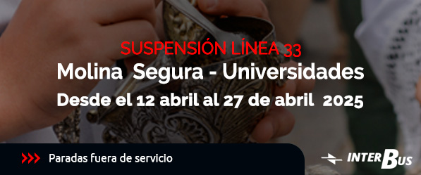 Suspensión de la línea 33 en Semana Santa y Fiesta Primavera