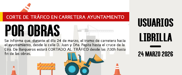 Corte carretera Ayuntamiento por obras